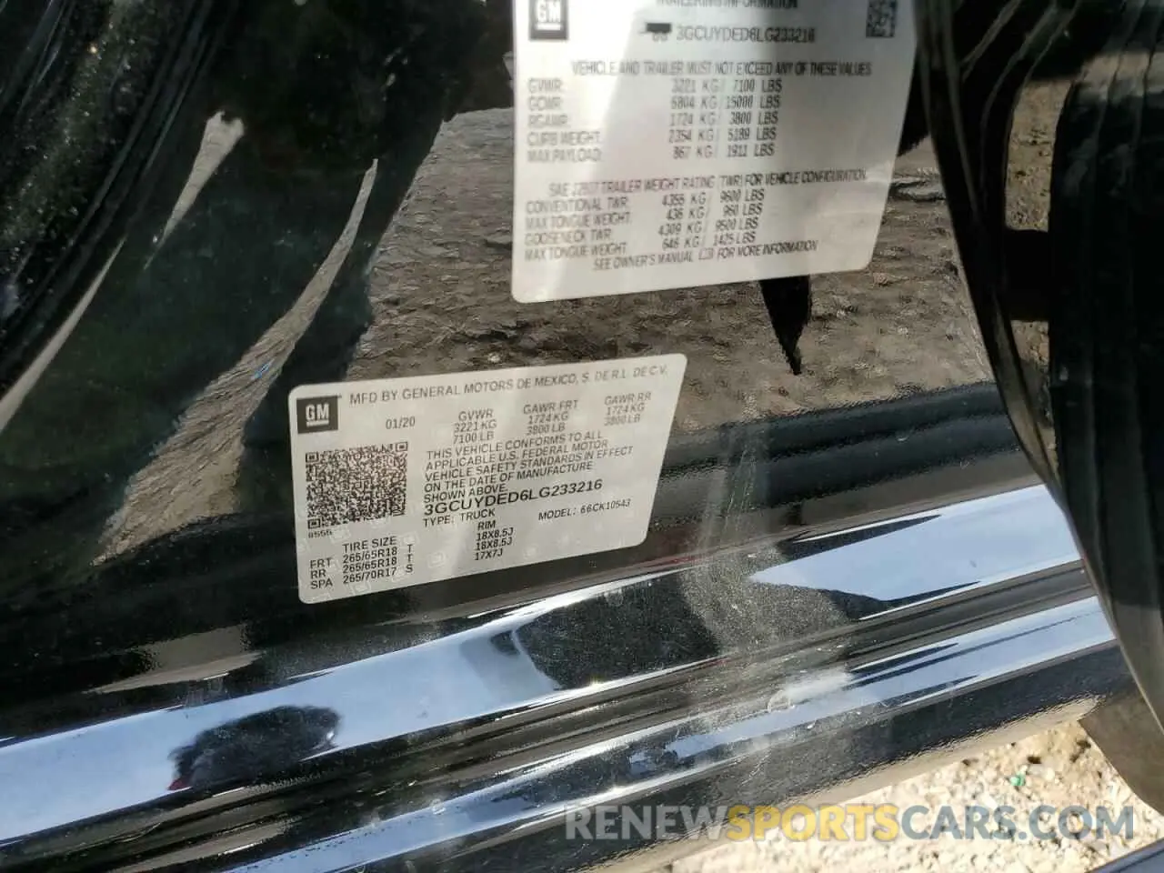 13 Photograph of a damaged car 3GCUYDED6LG233216 CHEVROLET ALL Models 2020