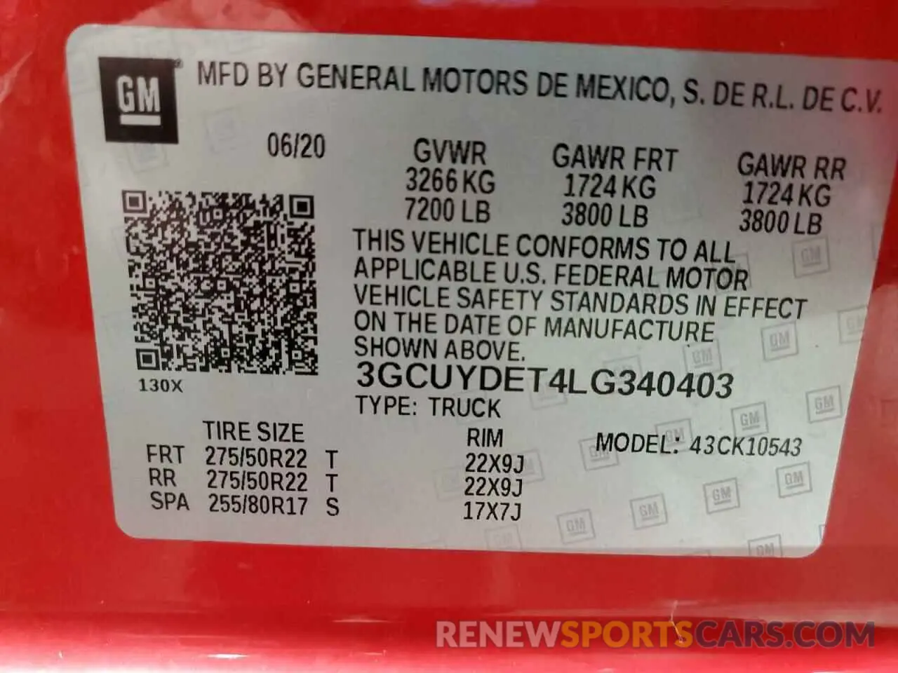 12 Photograph of a damaged car 3GCUYDET4LG340403 CHEVROLET ALL Models 2020