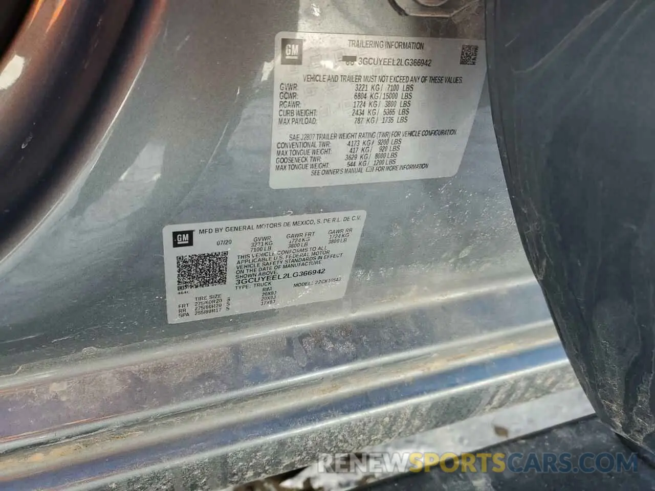 12 Photograph of a damaged car 3GCUYEEL2LG366942 CHEVROLET ALL Models 2020