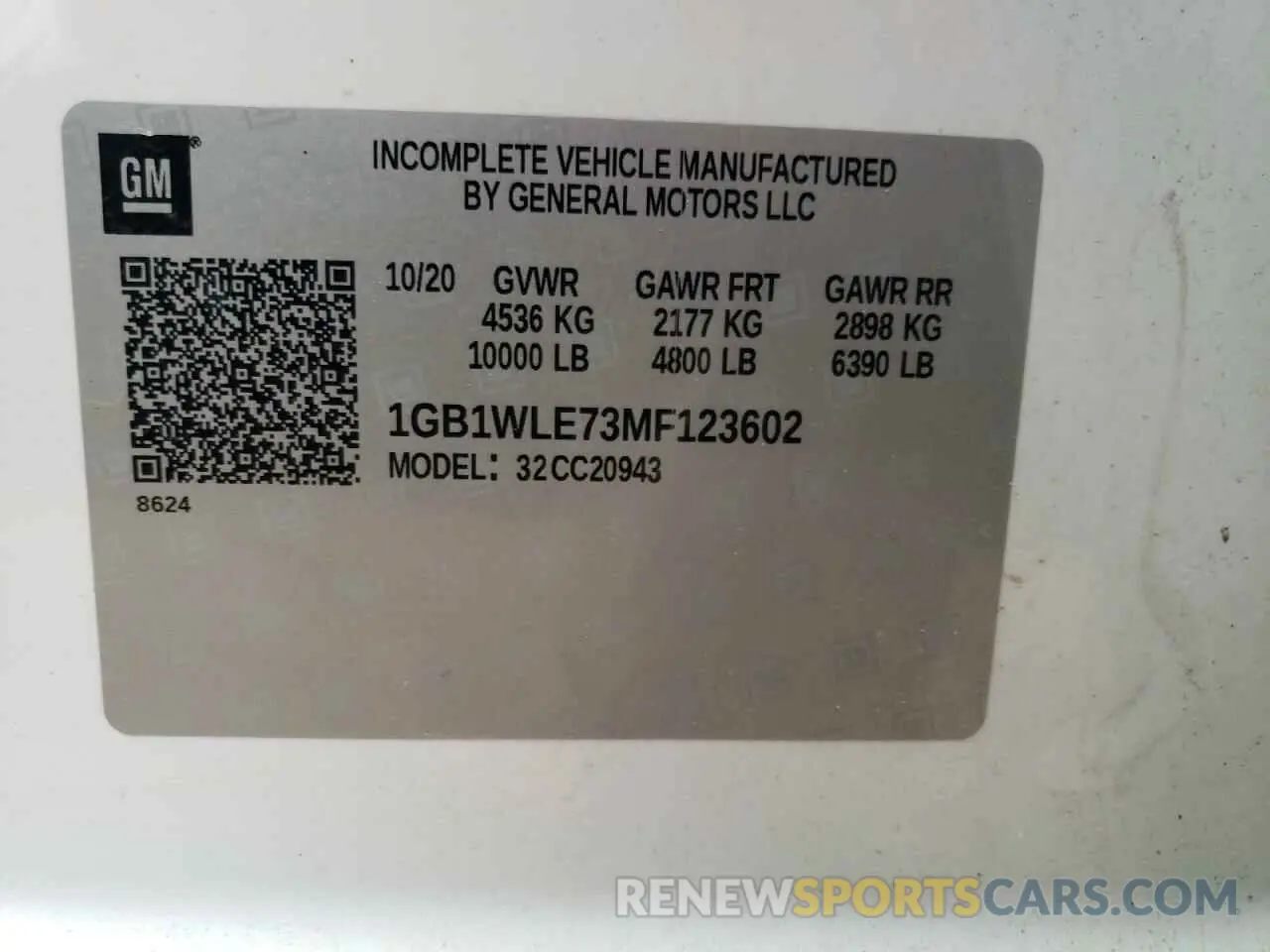 12 Фотография поврежденного автомобиля 1GB1WLE73MF123602 CHEVROLET ALL Models 2021