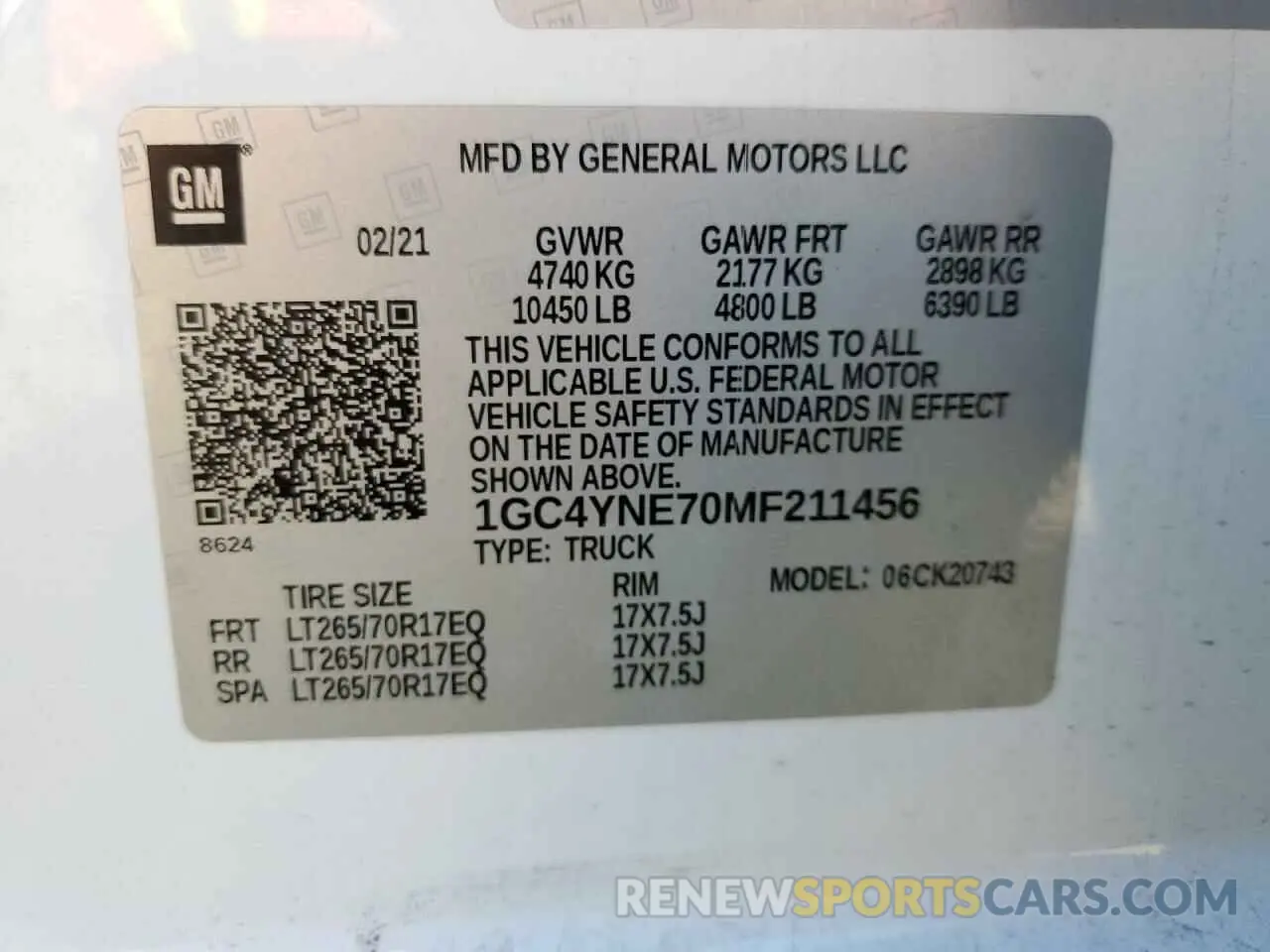 13 Фотография поврежденного автомобиля 1GC4YNE70MF211456 CHEVROLET ALL Models 2021