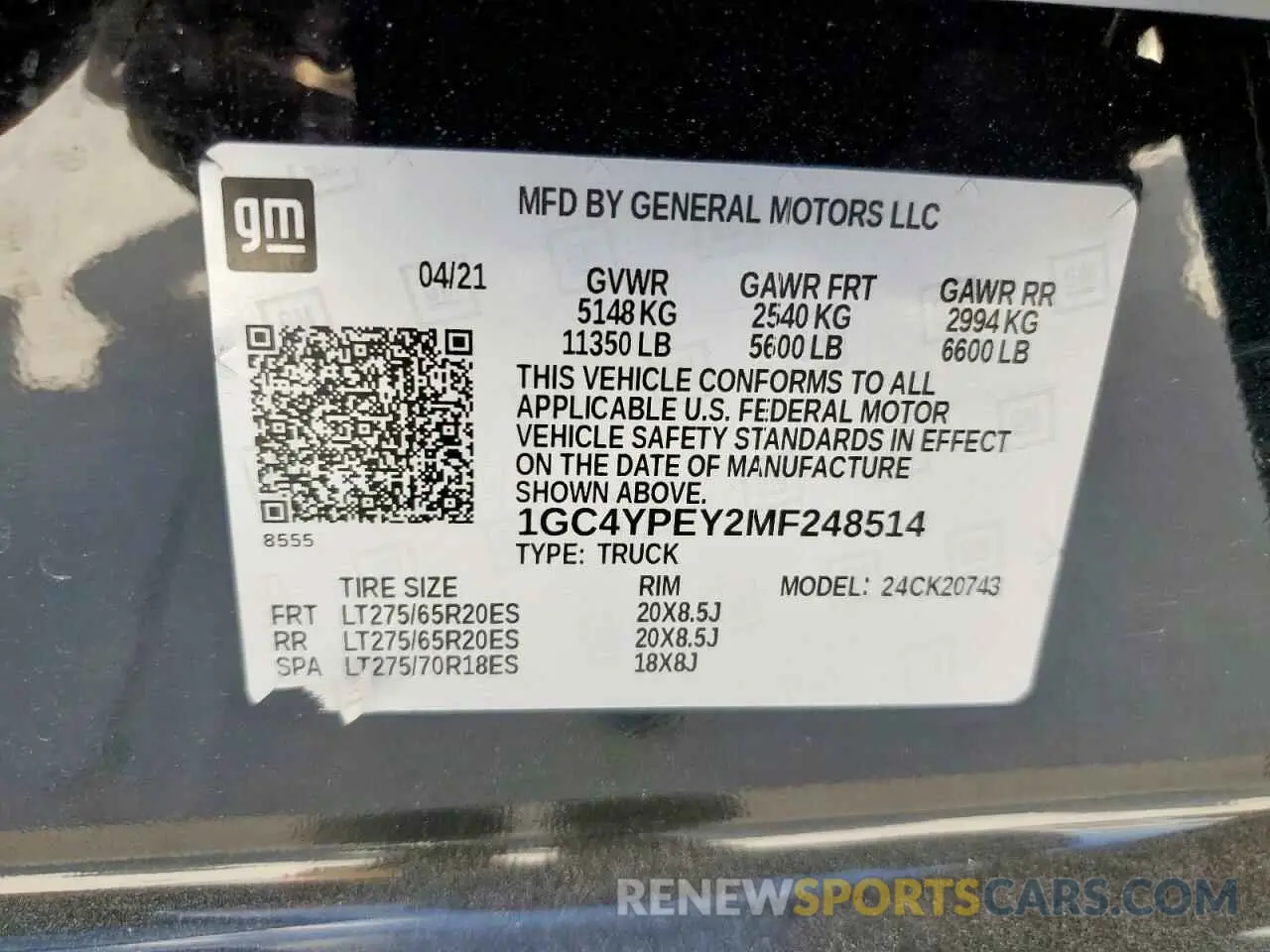 14 Фотография поврежденного автомобиля 1GC4YPEY2MF248514 CHEVROLET ALL Models 2021