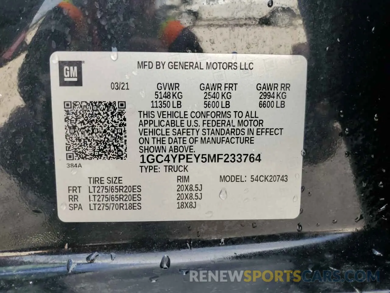 12 Фотография поврежденного автомобиля 1GC4YPEY5MF233764 CHEVROLET ALL Models 2021