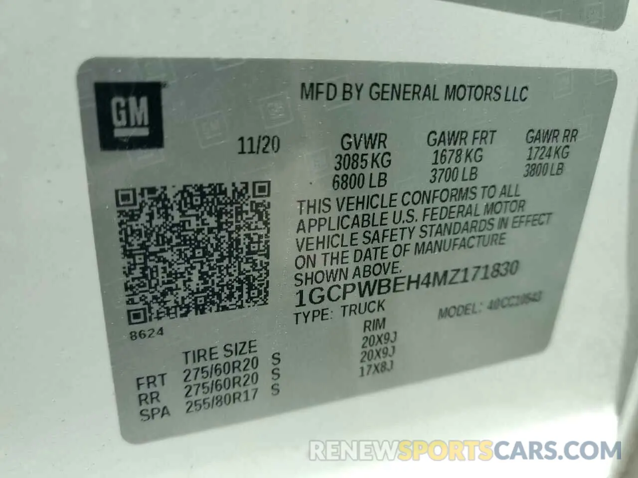 13 Photograph of a damaged car 1GCPWBEH4MZ171830 CHEVROLET ALL Models 2021