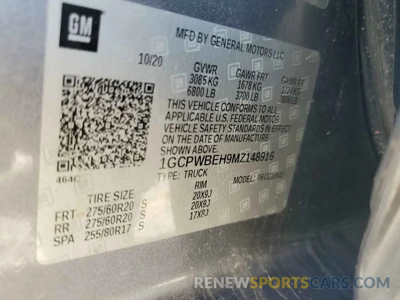 13 Photograph of a damaged car 1GCPWBEH9MZ148916 CHEVROLET ALL Models 2021