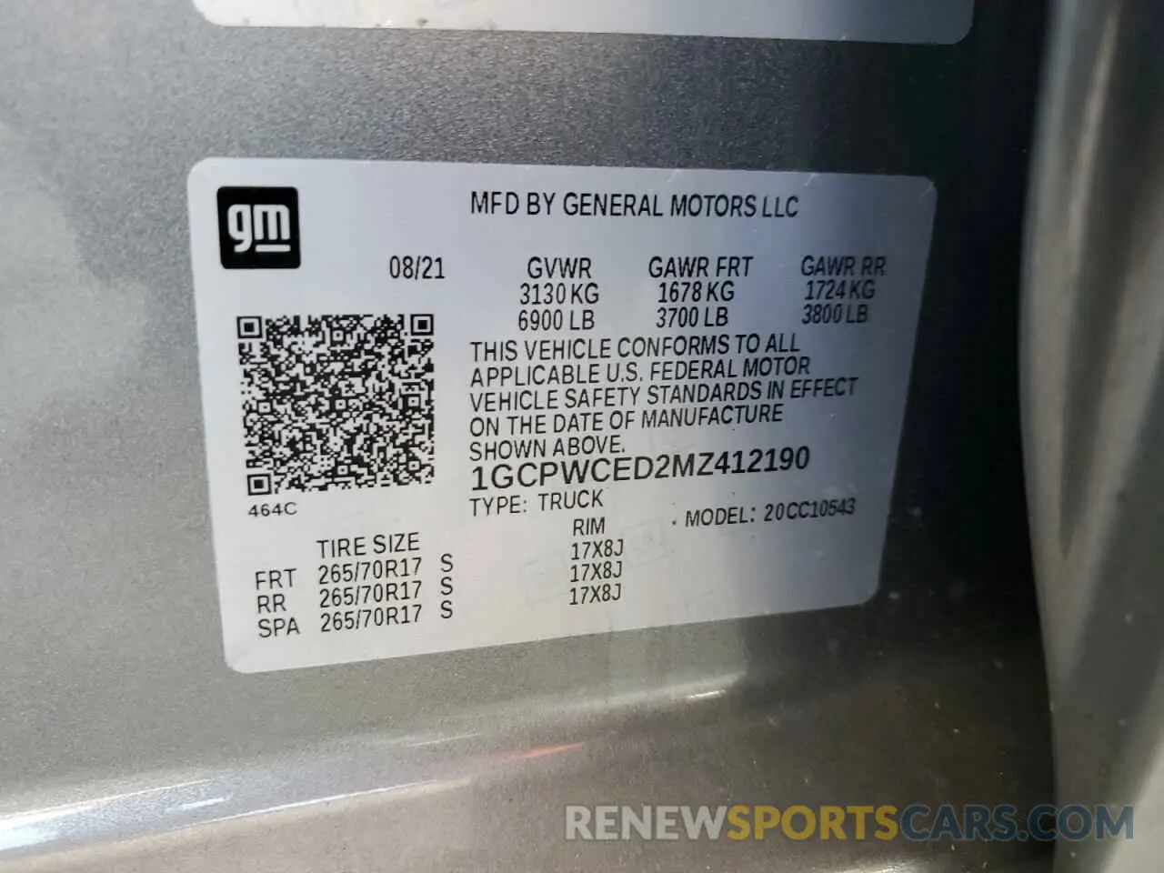 12 Фотография поврежденного автомобиля 1GCPWCED2MZ412190 CHEVROLET ALL Models 2021