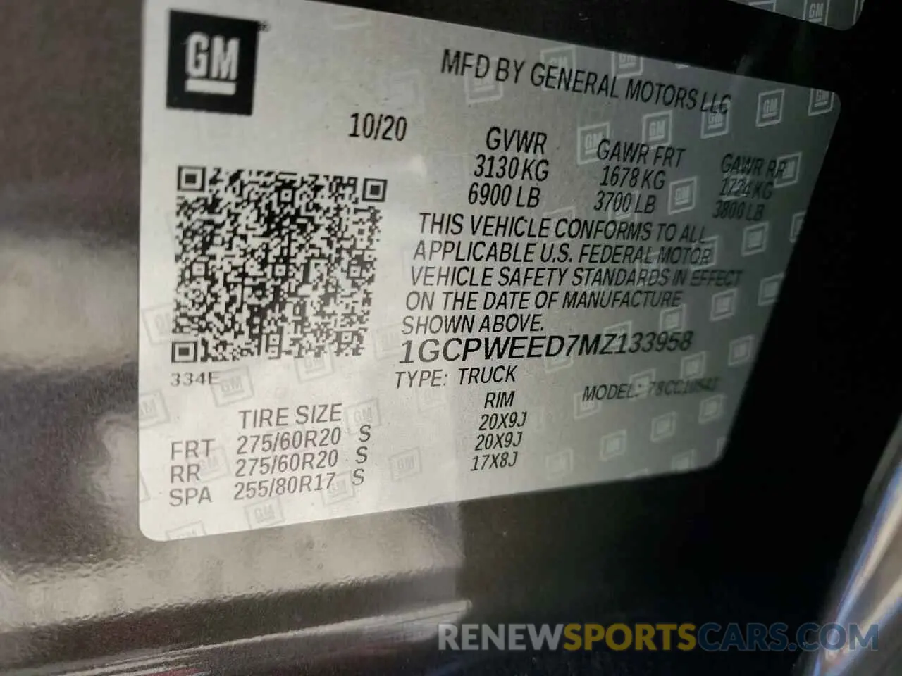 13 Photograph of a damaged car 1GCPWEED7MZ133958 CHEVROLET ALL Models 2021