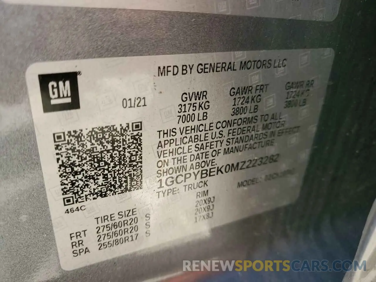 12 Photograph of a damaged car 1GCPYBEK0MZ223282 CHEVROLET ALL Models 2021
