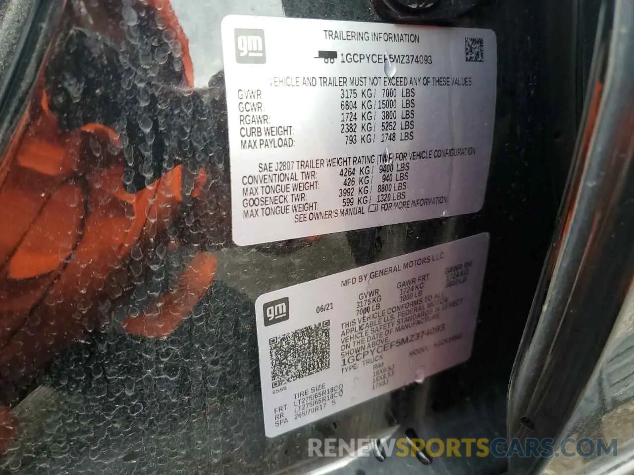 14 Фотография поврежденного автомобиля 1GCPYCEF5MZ374093 CHEVROLET ALL Models 2021
