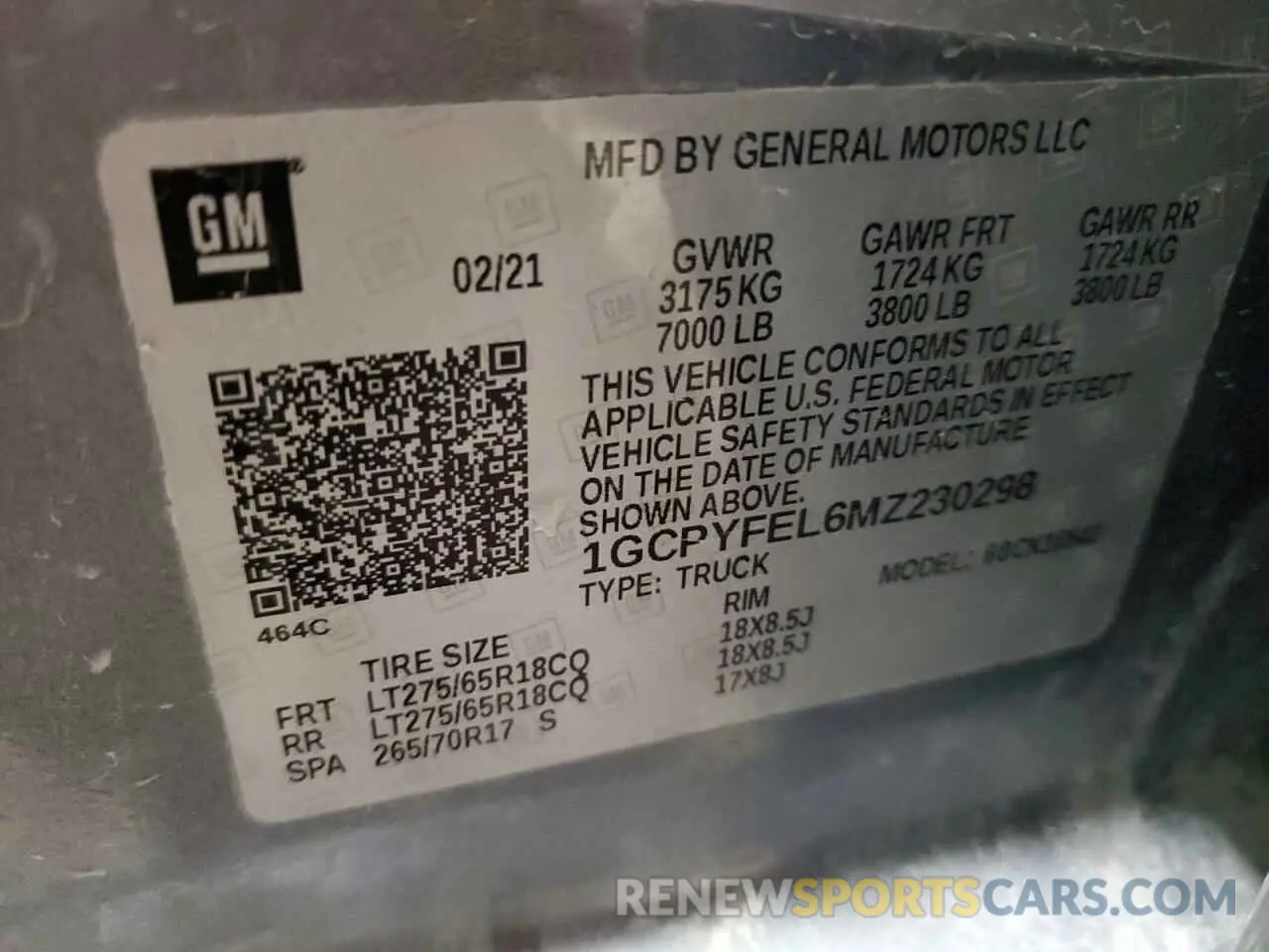 13 Фотография поврежденного автомобиля 1GCPYFEL6MZ230298 CHEVROLET ALL Models 2021