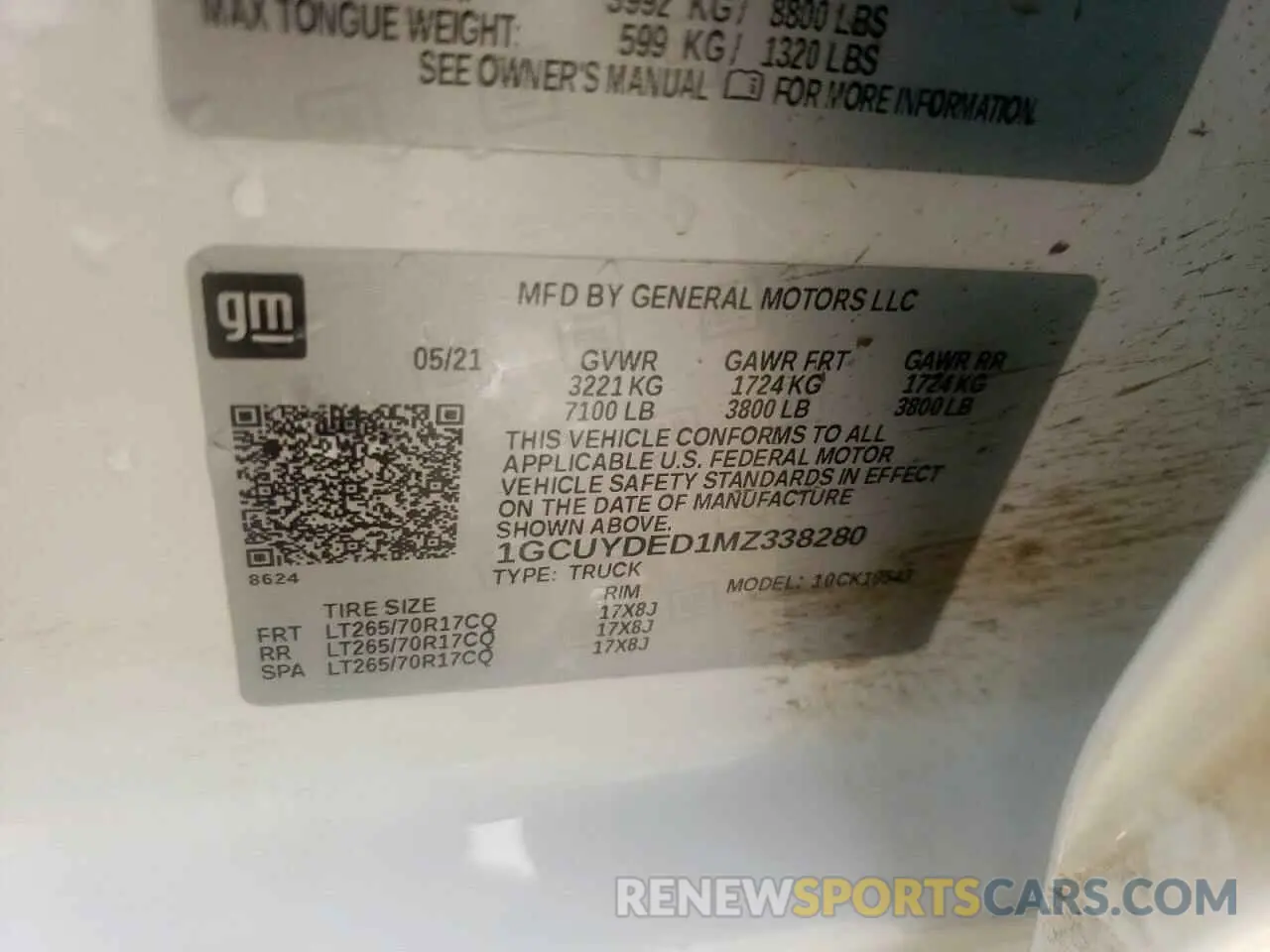 12 Фотография поврежденного автомобиля 1GCUYDED1MZ338280 CHEVROLET ALL Models 2021