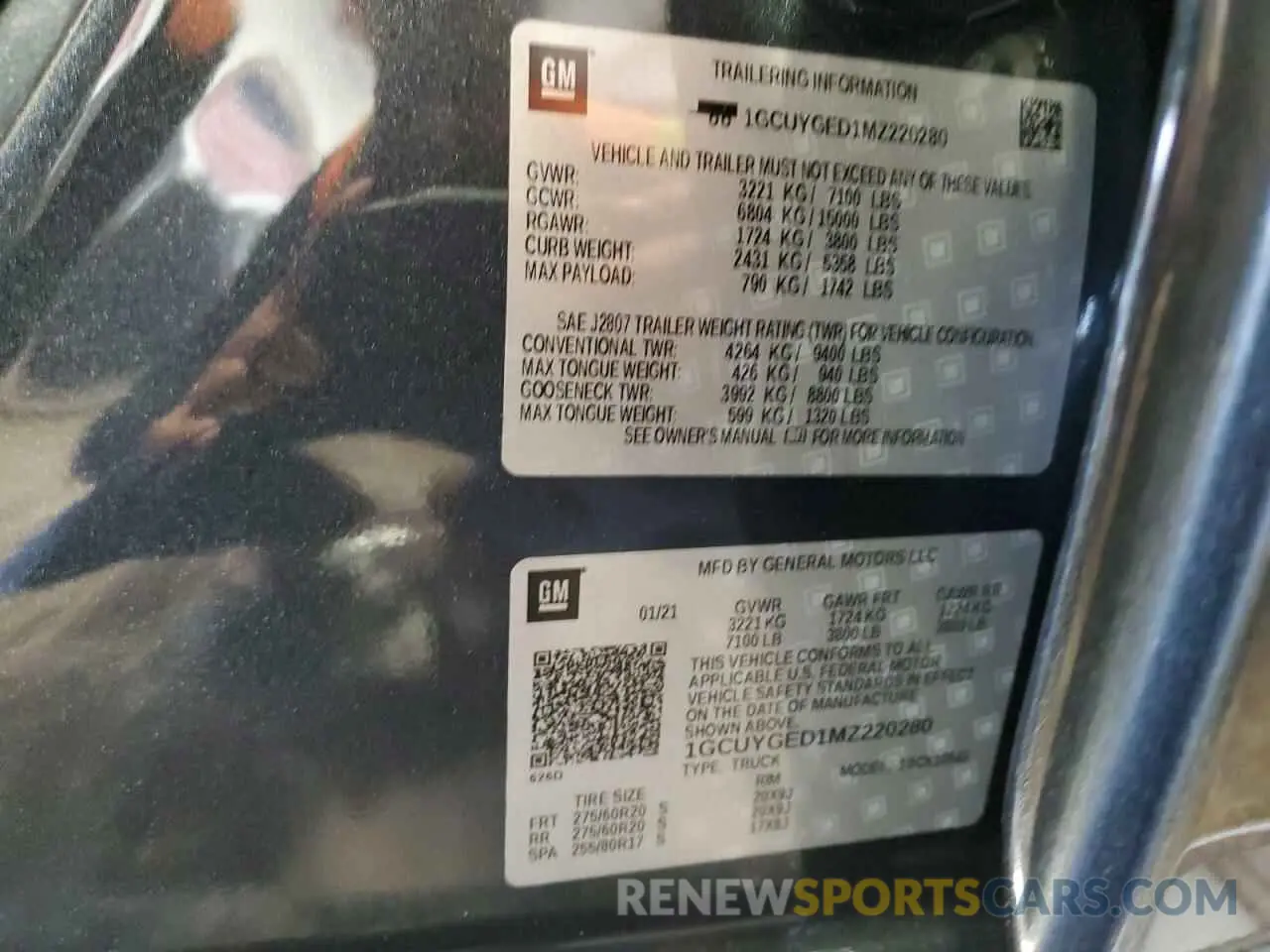 12 Photograph of a damaged car 1GCUYGED1MZ220280 CHEVROLET ALL Models 2021