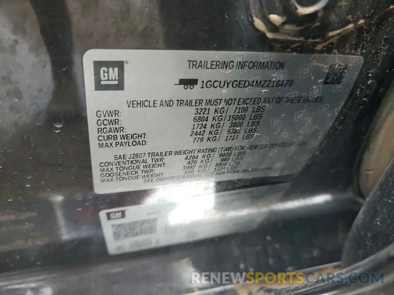 13 Фотография поврежденного автомобиля 1GCUYGED4MZ216479 CHEVROLET ALL Models 2021