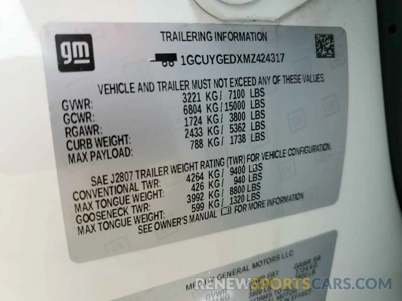 12 Фотография поврежденного автомобиля 1GCUYGEDXMZ424317 CHEVROLET ALL Models 2021