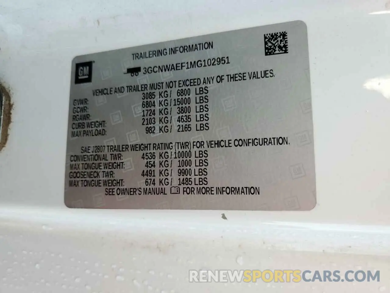 13 Фотография поврежденного автомобиля 3GCNWAEF1MG102951 CHEVROLET ALL Models 2021