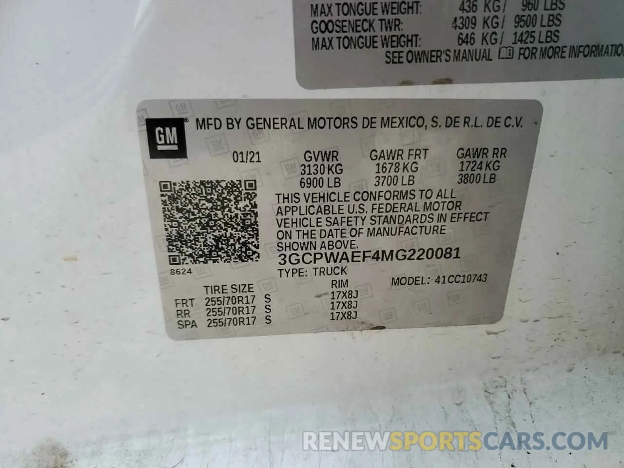 12 Фотография поврежденного автомобиля 3GCPWAEF4MG220081 CHEVROLET ALL Models 2021