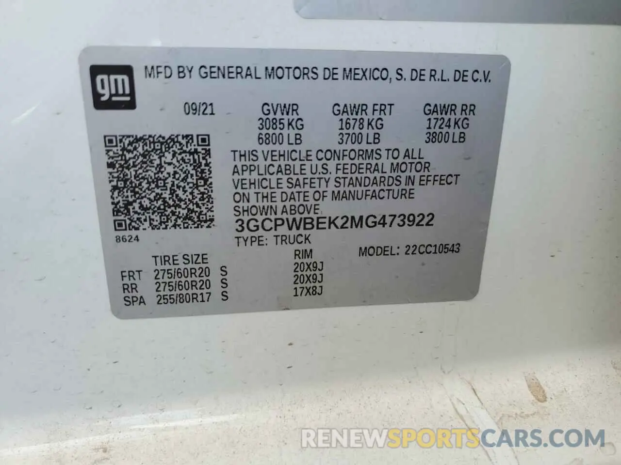 12 Фотография поврежденного автомобиля 3GCPWBEK2MG473922 CHEVROLET ALL Models 2021