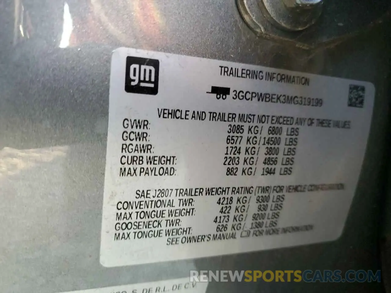 12 Фотография поврежденного автомобиля 3GCPWBEK3MG319199 CHEVROLET ALL Models 2021