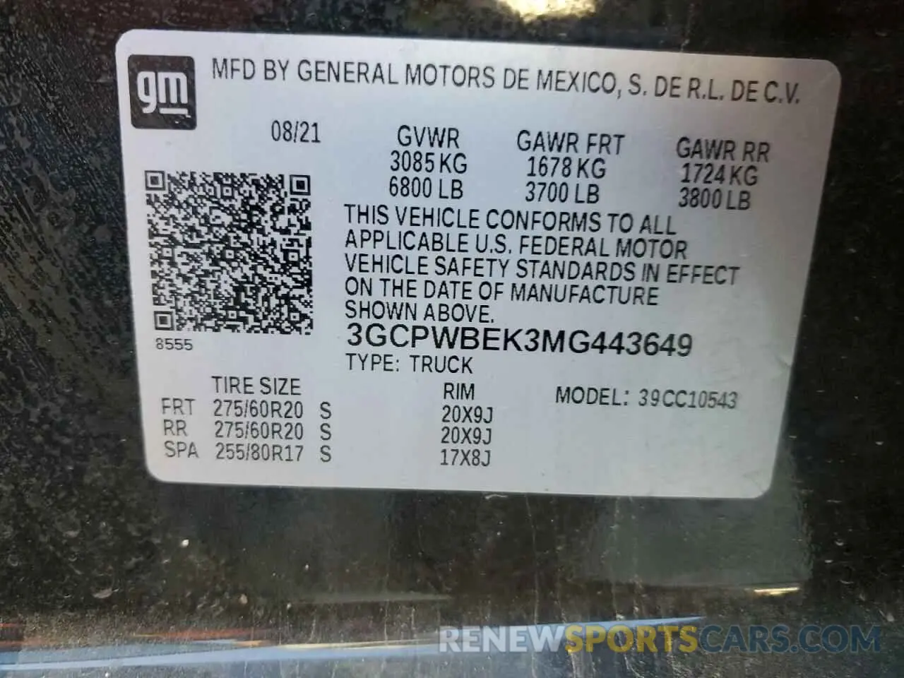 14 Фотография поврежденного автомобиля 3GCPWBEK3MG443649 CHEVROLET ALL Models 2021