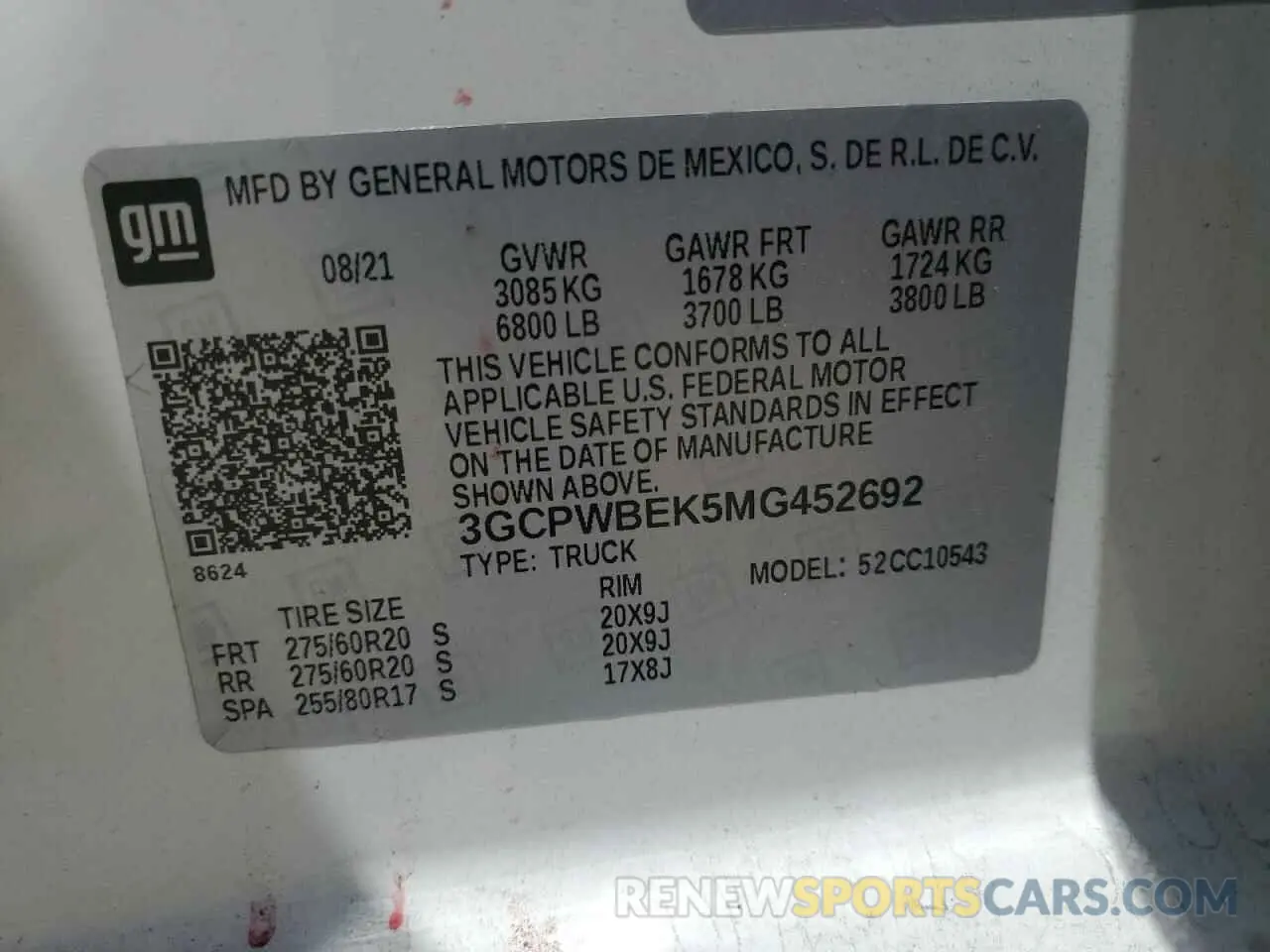 12 Фотография поврежденного автомобиля 3GCPWBEK5MG452692 CHEVROLET ALL Models 2021
