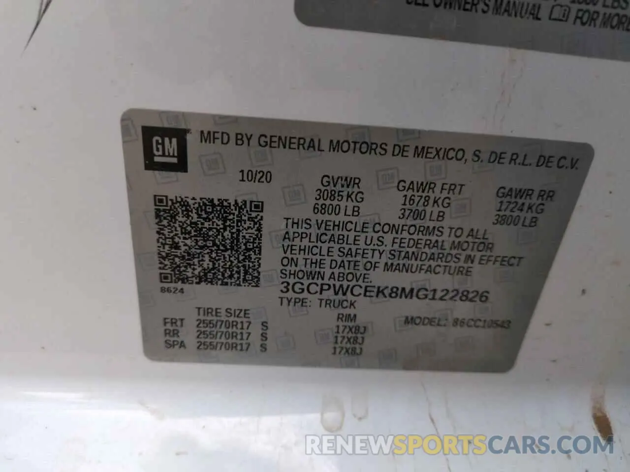 14 Фотография поврежденного автомобиля 3GCPWCEK8MG122826 CHEVROLET ALL Models 2021