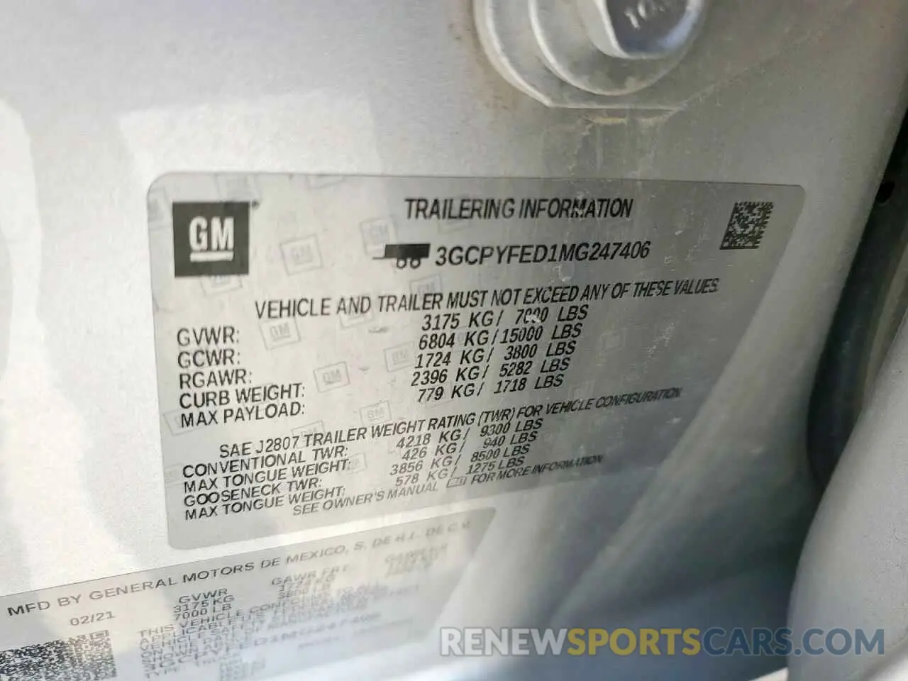 12 Photograph of a damaged car 3GCPYFED1MG247406 CHEVROLET ALL Models 2021