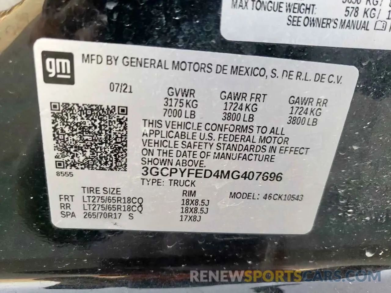 13 Фотография поврежденного автомобиля 3GCPYFED4MG407696 CHEVROLET ALL Models 2021