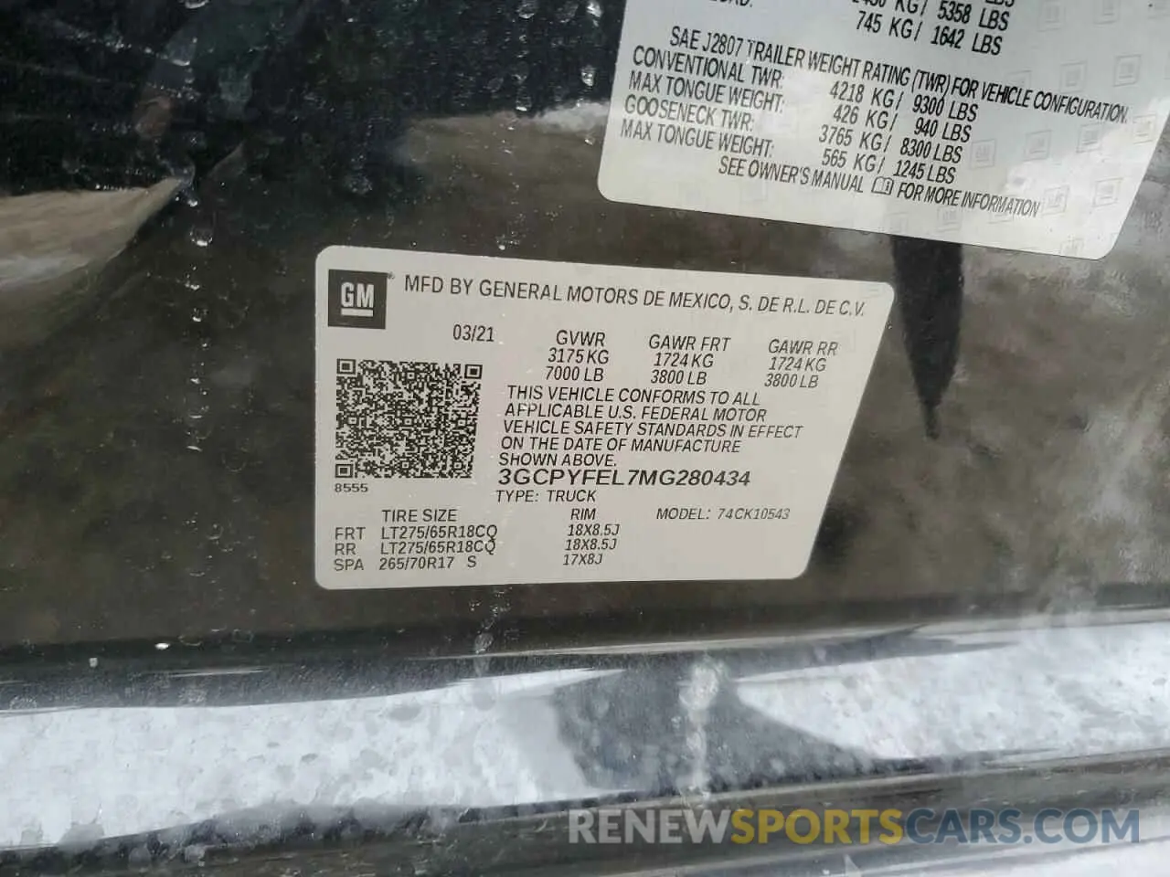 12 Фотография поврежденного автомобиля 3GCPYFEL7MG280434 CHEVROLET ALL Models 2021