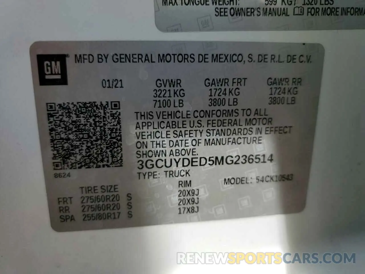 12 Photograph of a damaged car 3GCUYDED5MG236514 CHEVROLET ALL Models 2021