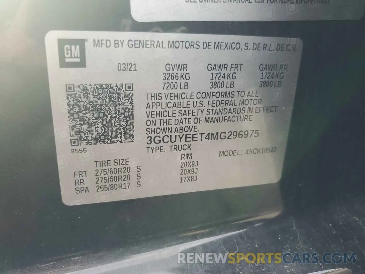 12 Фотография поврежденного автомобиля 3GCUYEET4MG296975 CHEVROLET ALL Models 2021