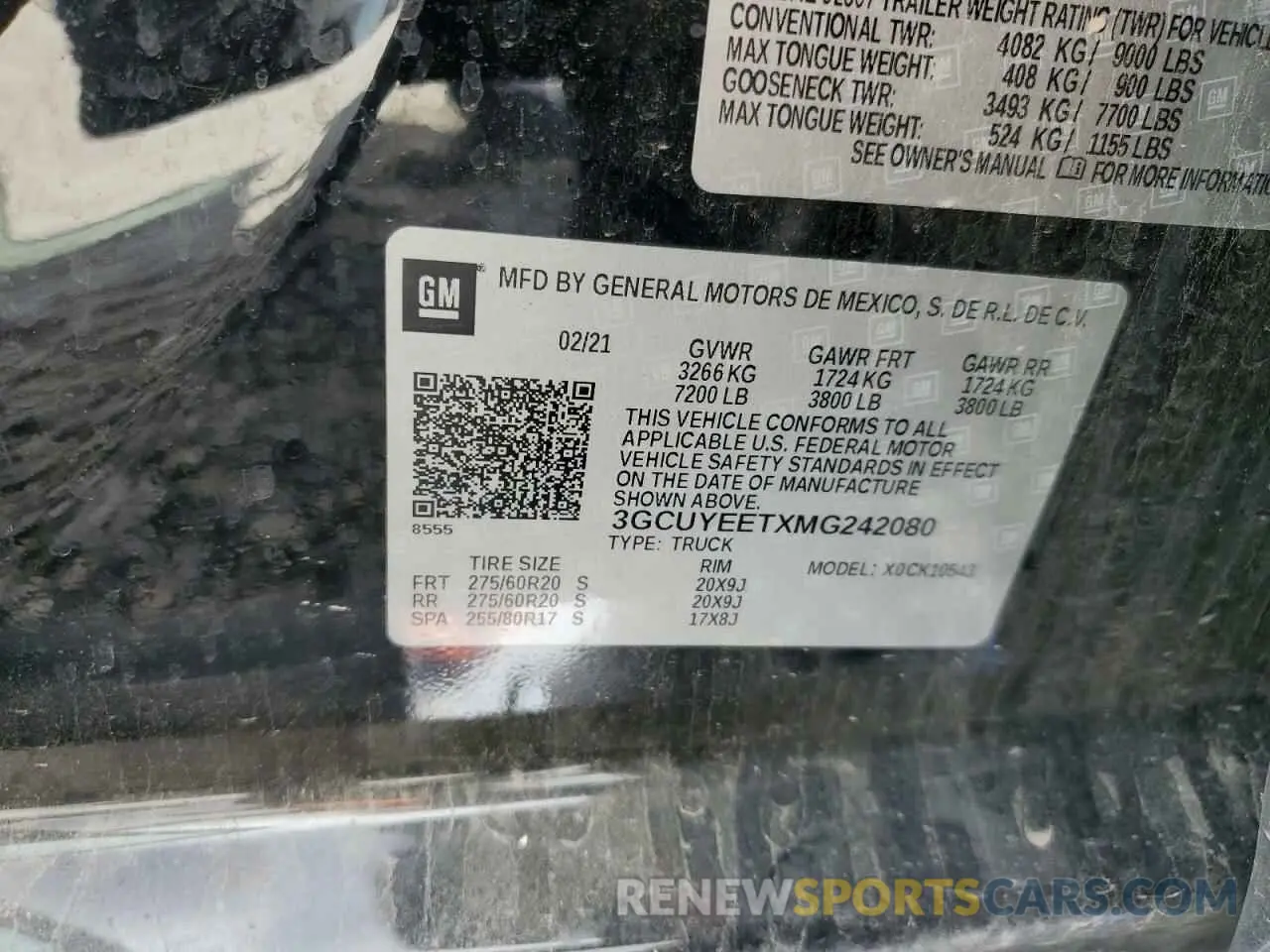 12 Фотография поврежденного автомобиля 3GCUYEETXMG242080 CHEVROLET ALL Models 2021