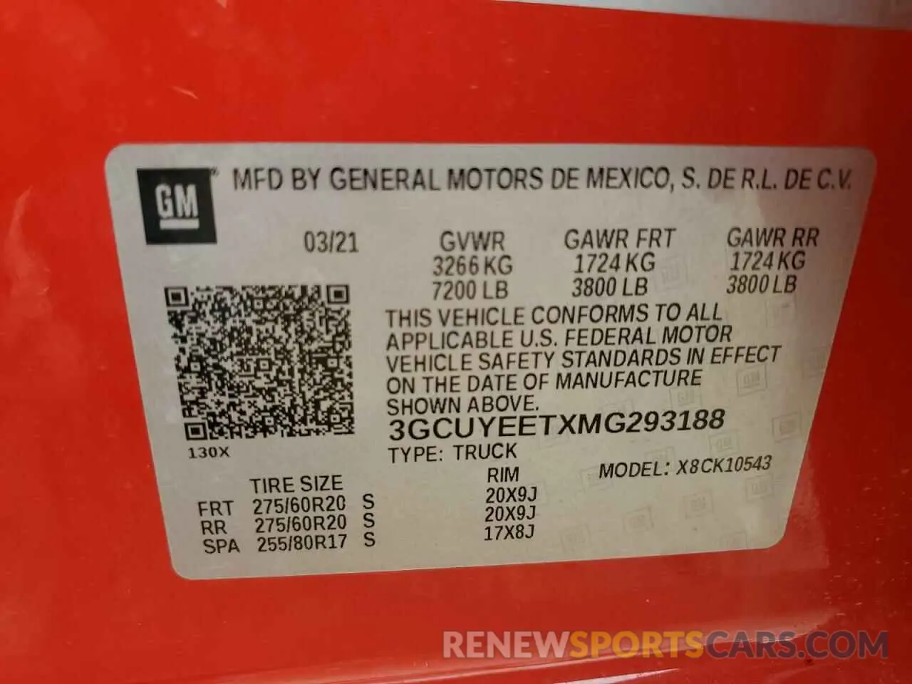 12 Photograph of a damaged car 3GCUYEETXMG293188 CHEVROLET ALL Models 2021