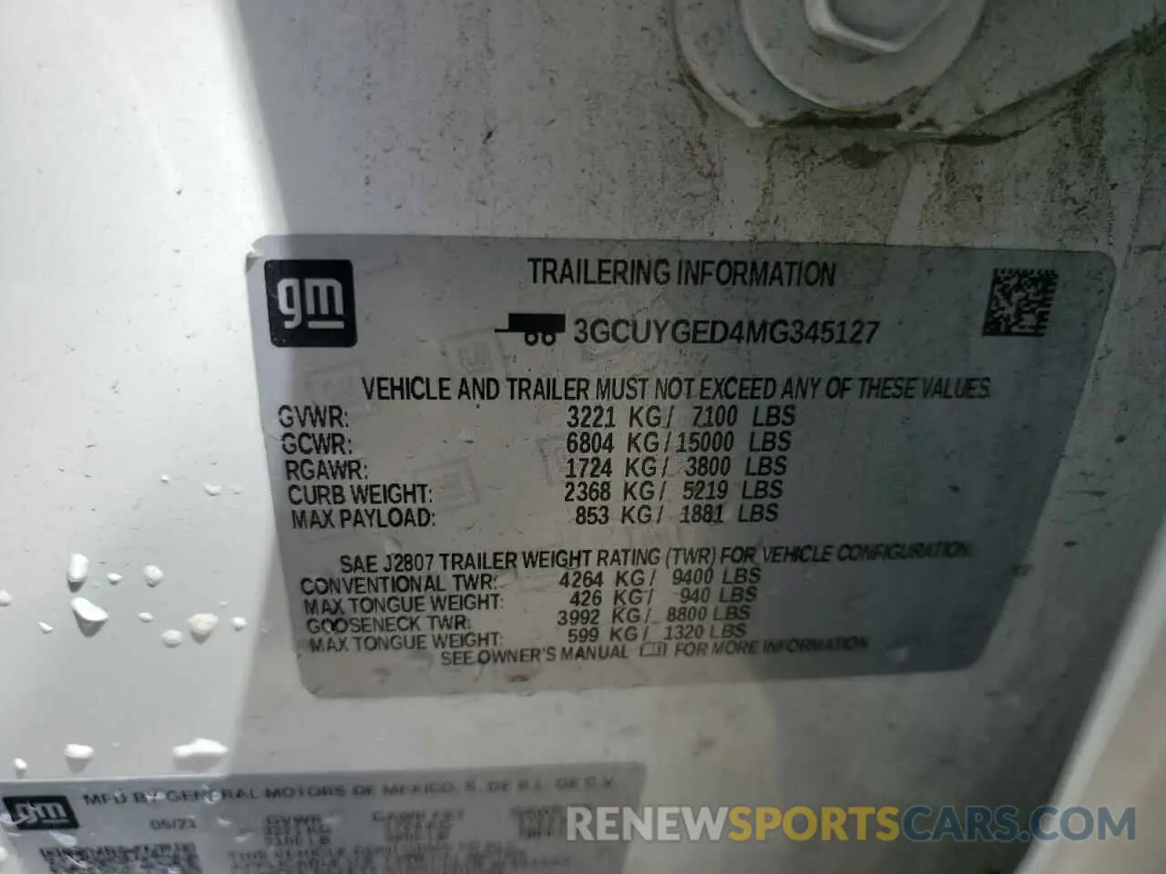 12 Photograph of a damaged car 3GCUYGED4MG345127 CHEVROLET All Models 2021