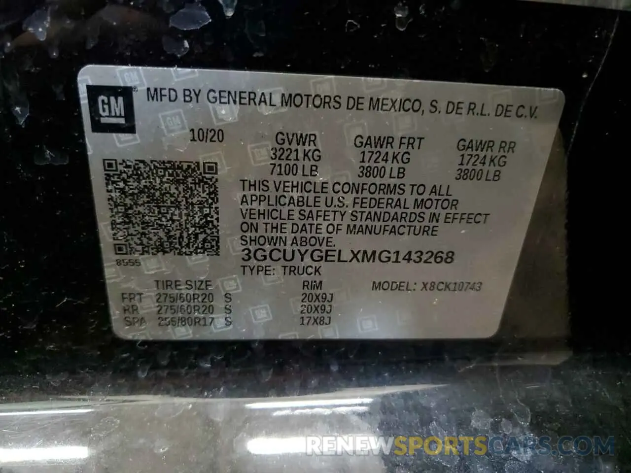 14 Фотография поврежденного автомобиля 3GCUYGELXMG143268 CHEVROLET ALL Models 2021