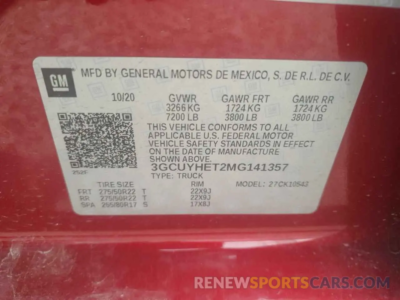 12 Фотография поврежденного автомобиля 3GCUYHET2MG141357 CHEVROLET ALL Models 2021