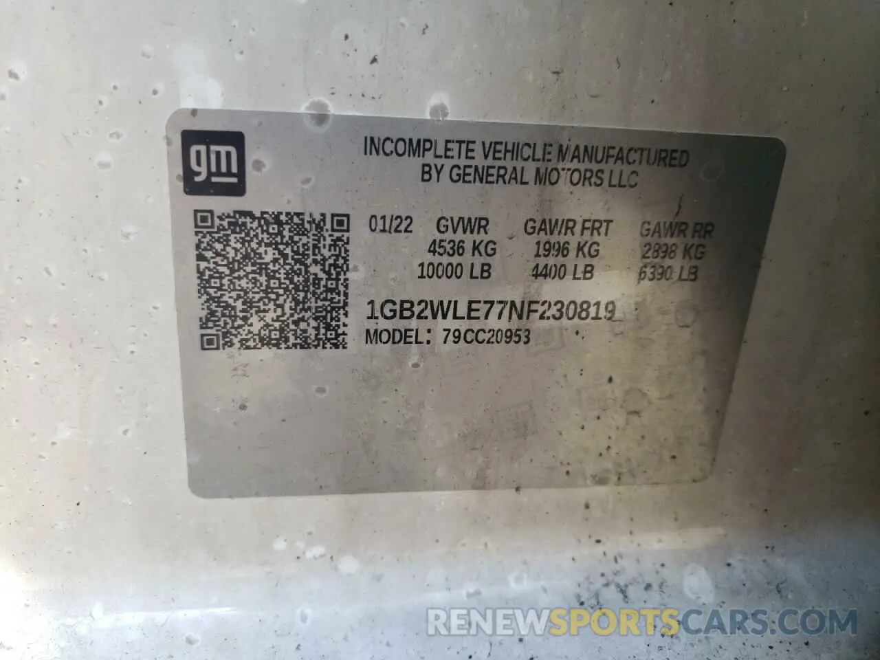 12 Photograph of a damaged car 1GB2WLE77NF230819 CHEVROLET ALL Models 2022