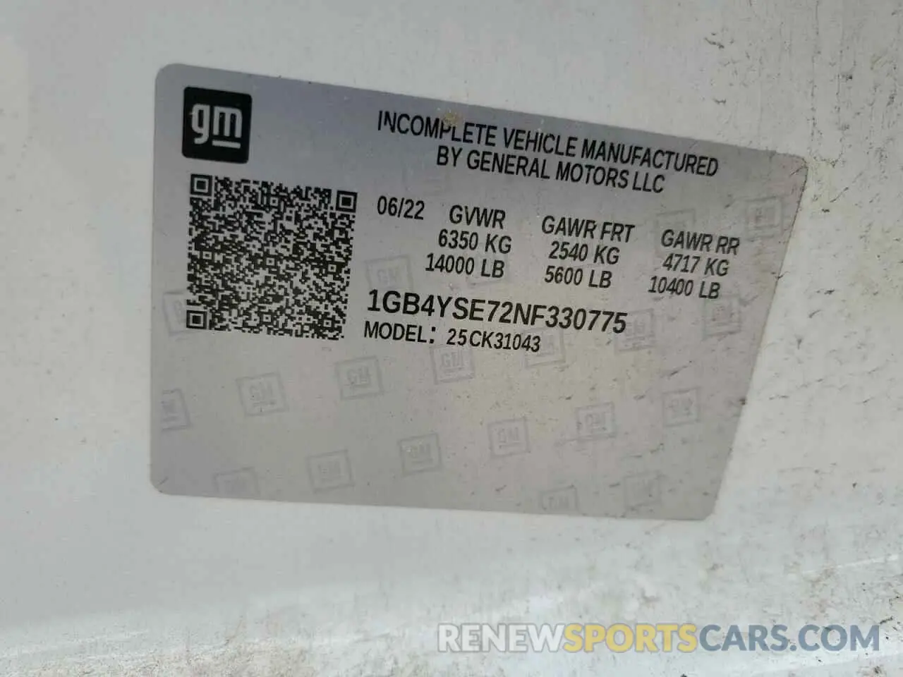 14 Photograph of a damaged car 1GB4YSE72NF330775 CHEVROLET ALL Models 2022