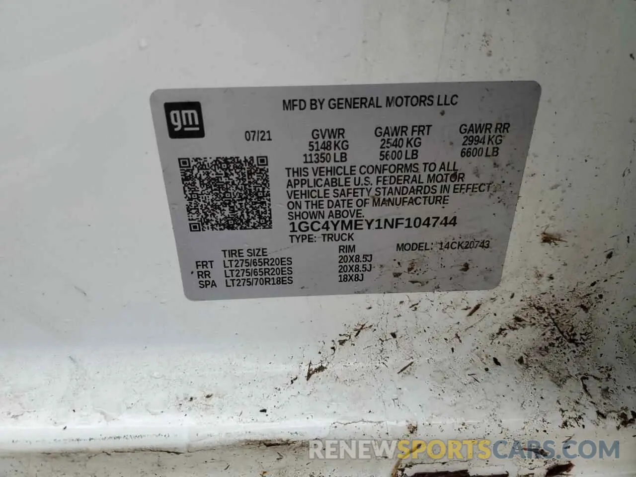 12 Фотография поврежденного автомобиля 1GC4YMEY1NF104744 CHEVROLET ALL Models 2022