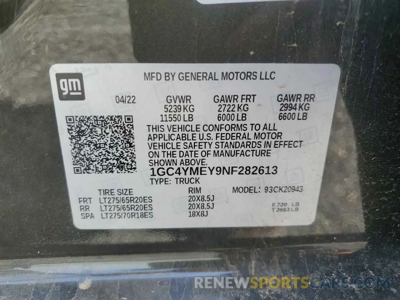 12 Photograph of a damaged car 1GC4YMEY9NF282613 CHEVROLET ALL Models 2022