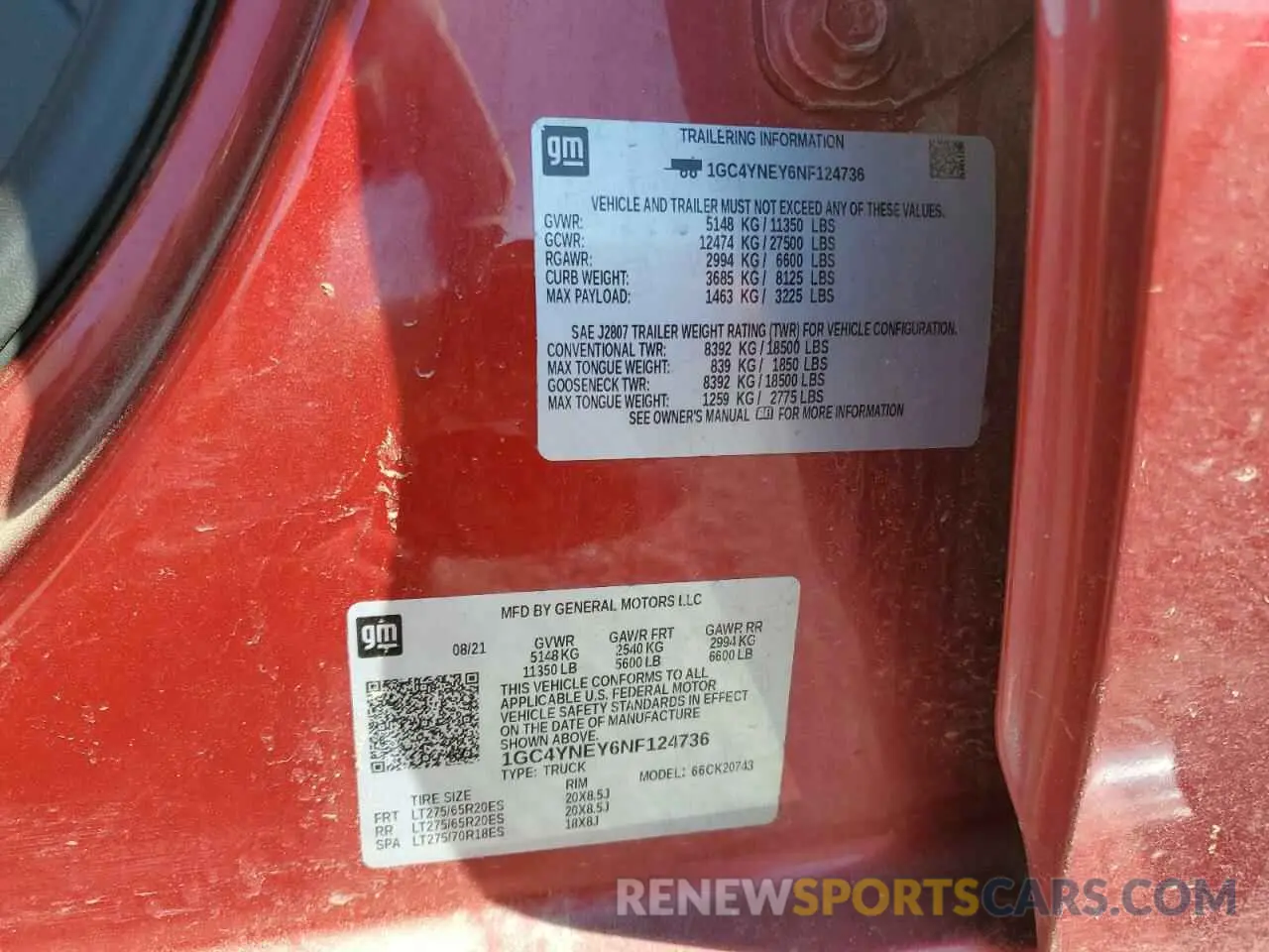 12 Photograph of a damaged car 1GC4YNEY6NF124736 CHEVROLET ALL Models 2022