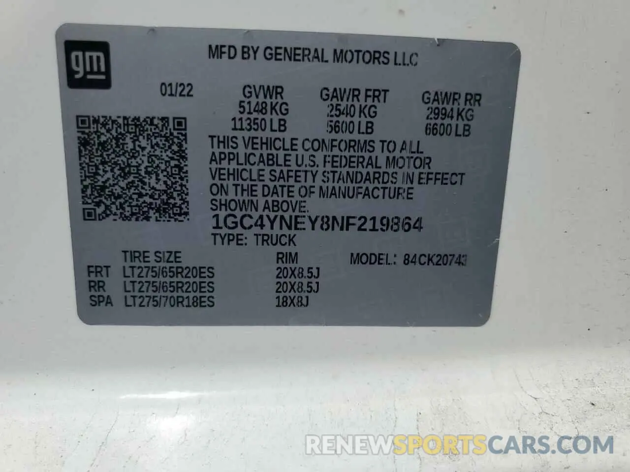 12 Фотография поврежденного автомобиля 1GC4YNEY8NF219864 CHEVROLET ALL Models 2022