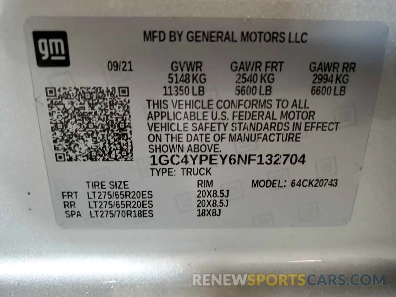 12 Фотография поврежденного автомобиля 1GC4YPEY6NF132704 CHEVROLET ALL Models 2022