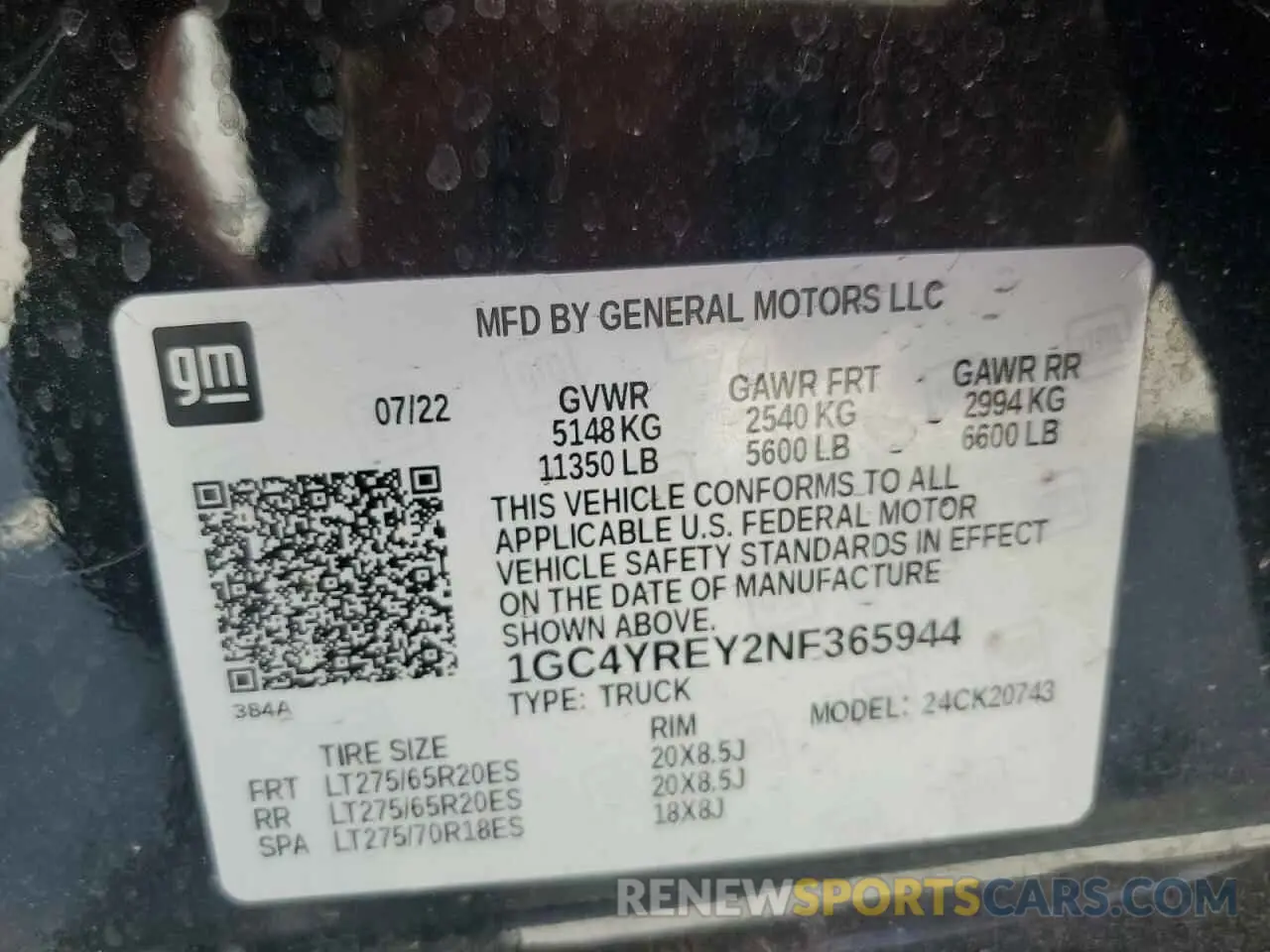 13 Фотография поврежденного автомобиля 1GC4YREY2NF365944 CHEVROLET ALL Models 2022