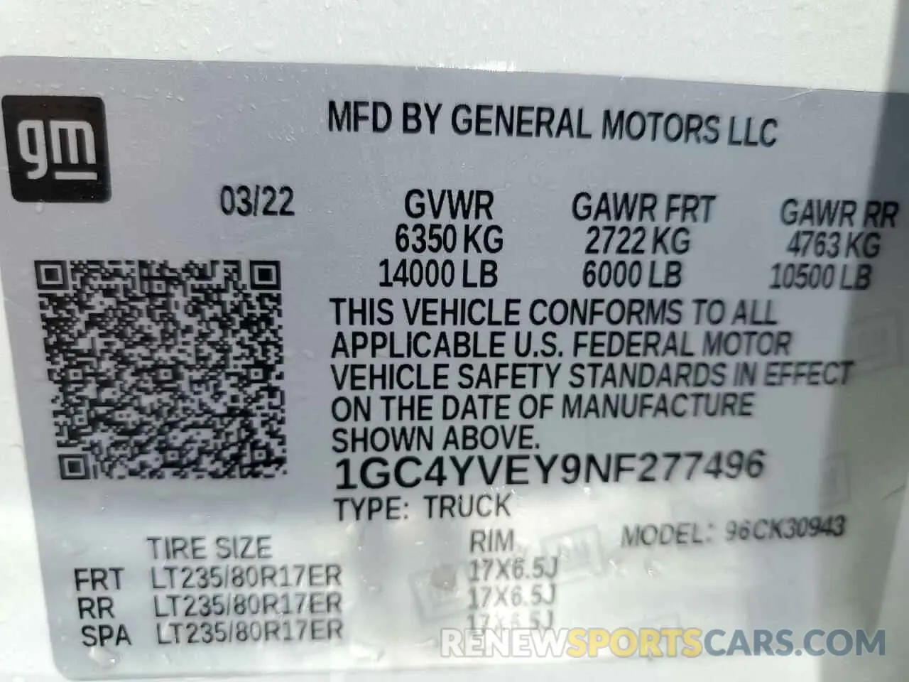 12 Фотография поврежденного автомобиля 1GC4YVEY9NF277496 CHEVROLET ALL Models 2022