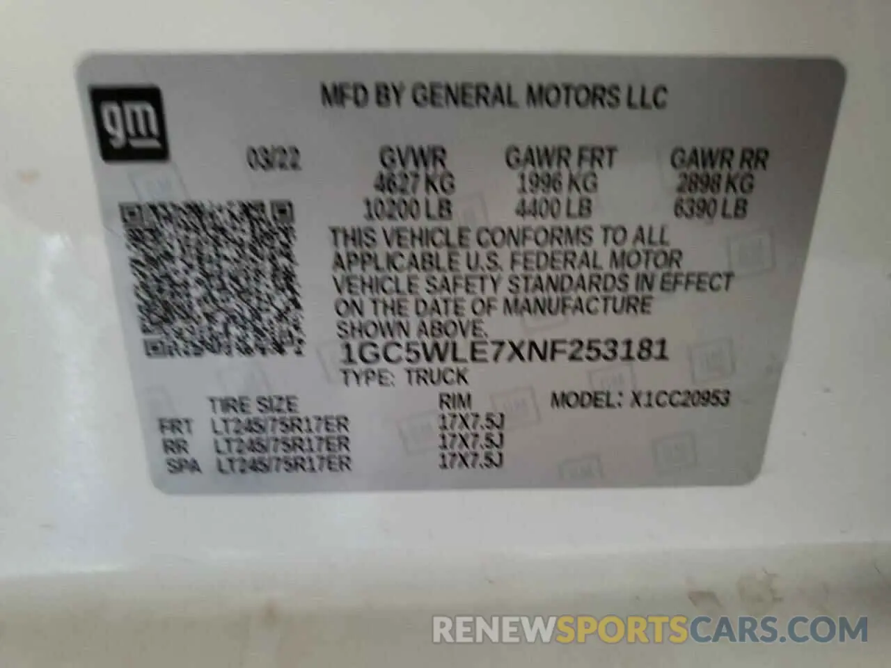 12 Photograph of a damaged car 1GC5WLE7XNF253181 CHEVROLET ALL Models 2022