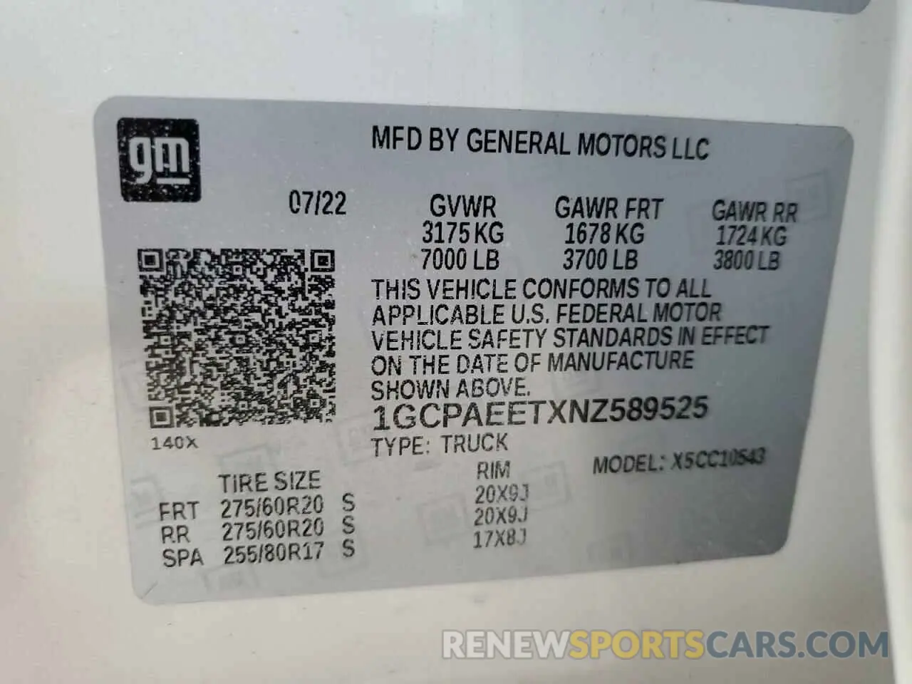 12 Фотография поврежденного автомобиля 1GCPAEETXNZ589525 CHEVROLET ALL Models 2022