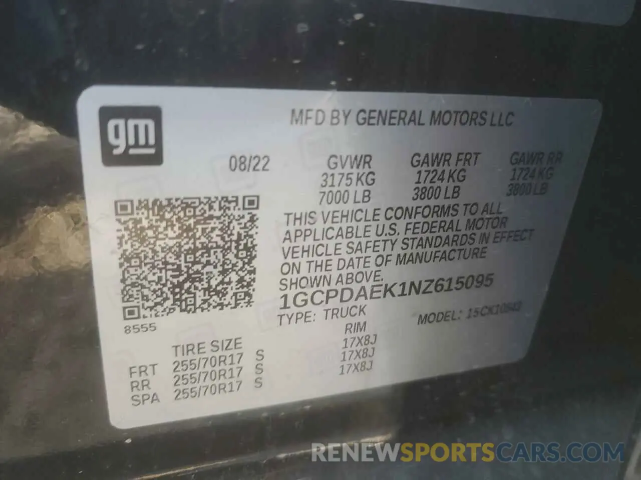 15 Фотография поврежденного автомобиля 1GCPDAEK1NZ615095 CHEVROLET ALL Models 2022
