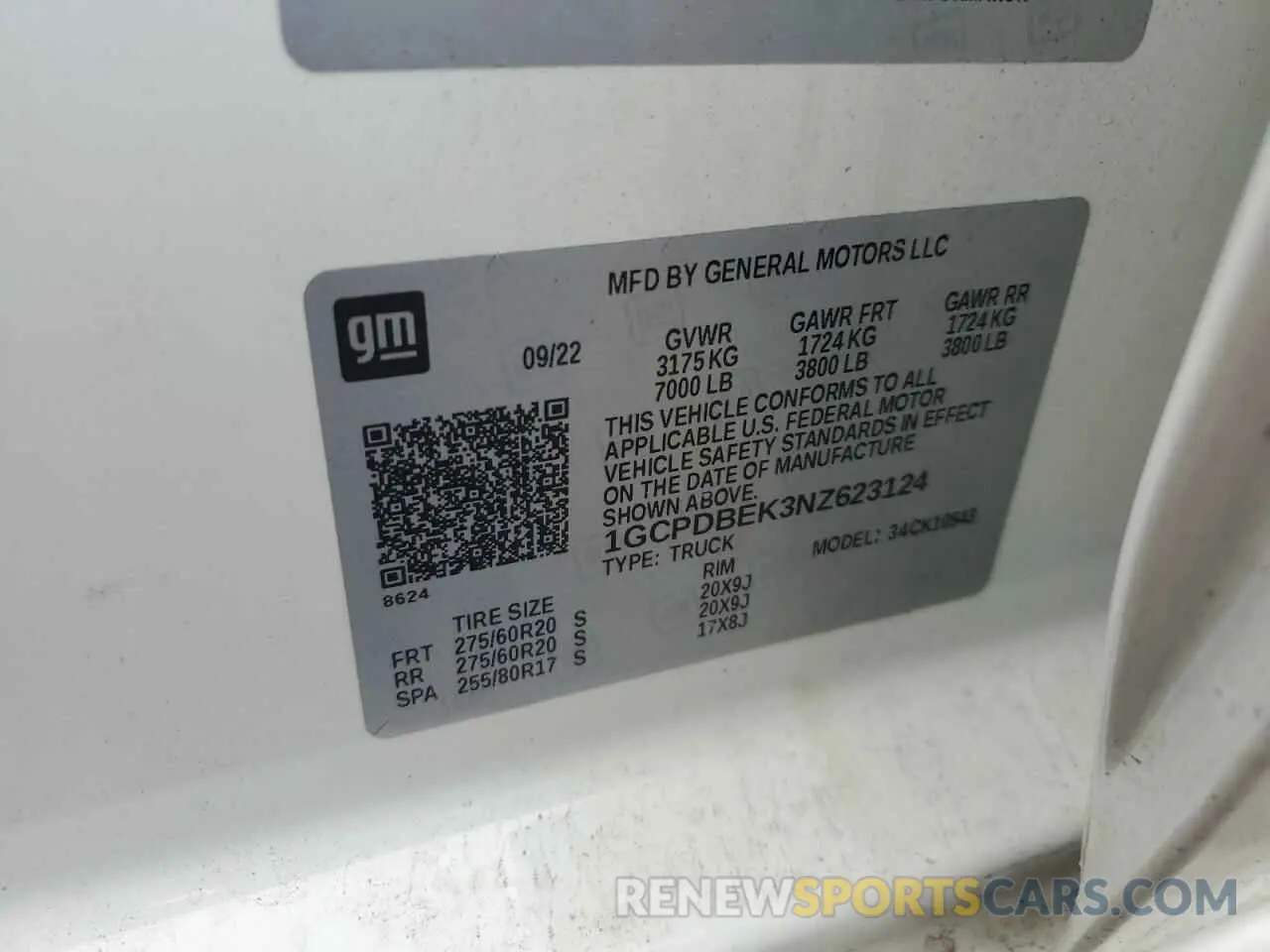 12 Photograph of a damaged car 1GCPDBEK3NZ623124 CHEVROLET ALL Models 2022