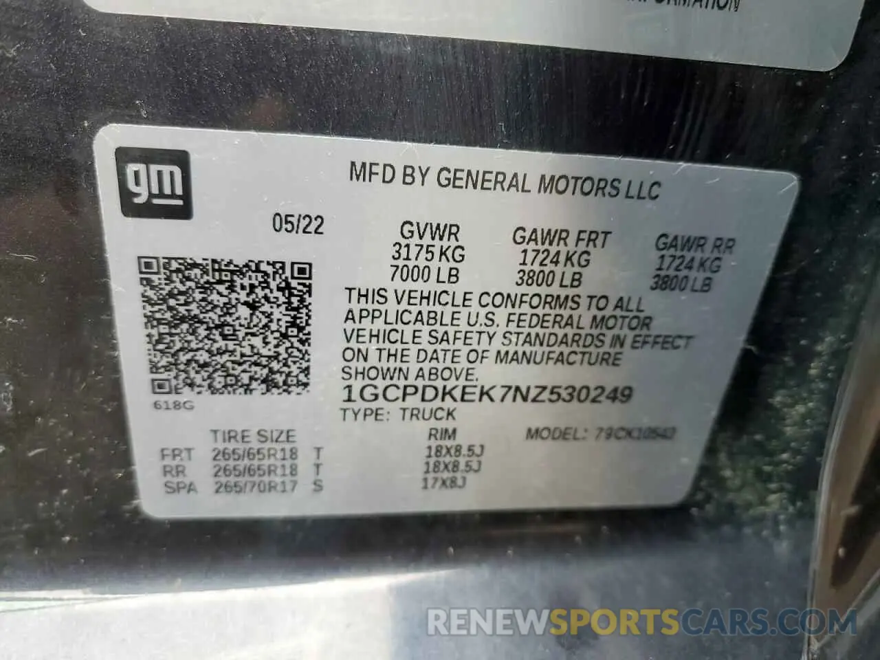 12 Фотография поврежденного автомобиля 1GCPDKEK7NZ530249 CHEVROLET ALL Models 2022