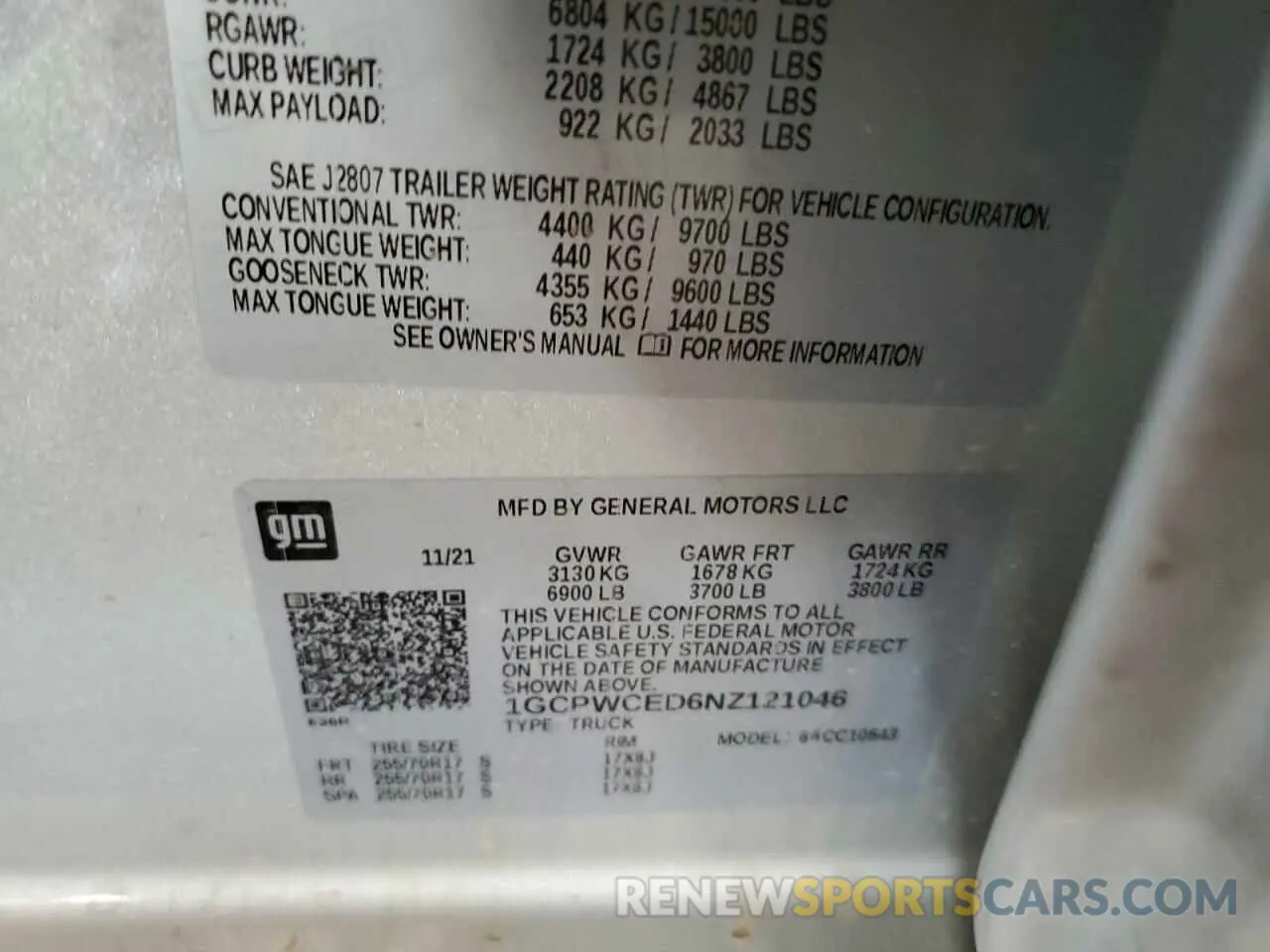 12 Photograph of a damaged car 1GCPWCED6NZ121046 CHEVROLET ALL Models 2022